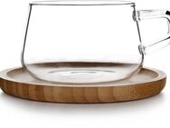 Viva Tasse Classic™, Borosilikatglas, Holz, mit Untersetzer, 250 ml