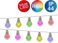 näve LED-Lichterkette Linda, 10-flammig, Solar, 10 Glühbirnen klar, RGB-LED, Dämmerungssensor, Zuleitung 180cm