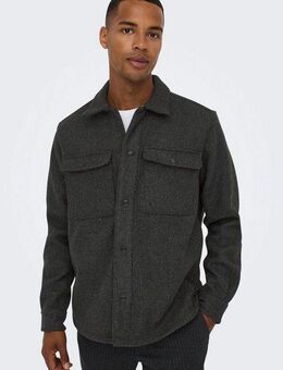 ONLY & SONS Langarmhemd ONSASH OVR WOOLEN LOOK PKT LS SHIRT NOOS