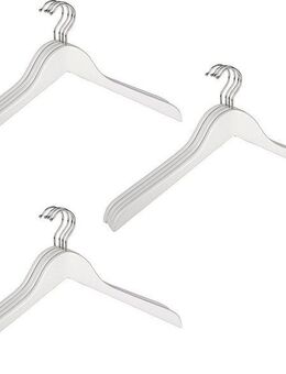 WENKO Kleiderbügel Blanca, (Set, 12-tlg), weiß-lackiertes Holz, 44 cm