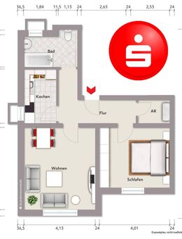 Souterrainwohnung in 97616 Bad Neustadt/Mühlbach - Bad Neustadt (Saale)