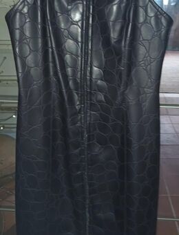 NEU! Extravagantes Kunstleder Mini Kleid 34 XS Reptilien Krokodilslederoptik Schwarzbraun dünne Spagettiträger komplett zu öffnender Frontreißverschluss figurbetonend ** Versicherter Paketversand für 4,95 € - Schladen-Werla