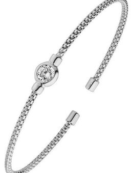 JOBO Armspange offener Armreif, 925 Silber mit Zirkonia 17,5 cm