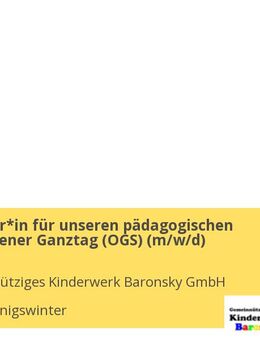 Koordinator*in für unseren pädagogischen Bereich Offener Ganztag (OGS) (m/w/d) - Bonn