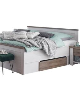 Bettanlage inkl. Nachtkonsolen + Lattenrost Pinie weiß Trüffel - Rotenburg (Fulda)