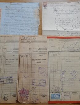 6 historische Dokumente mit Fiskalmarken / Stempelmarken - Krefeld