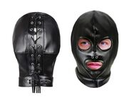 Gesichtsmaske Schwarz Lederoptik Maske Schnur Verschluss Fetisch Kunstleder BDSM Rollenspiele 27,90 €* - Villingen-Schwenningen
