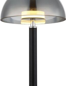 GLOBO LIGHTING LED Tischleuchte ULDIN, LED fest integriert, Warmweiß, Tischlampe/Schlafzimmer/Wohnzimmer/Glas rauchfarben