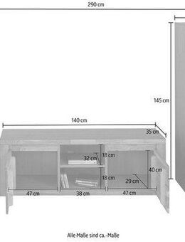 Home affaire Wohnwand Burani, (Set, 3-St), teilmassives Holz