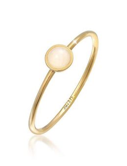 Elli Premium Fingerring Solitär Rosa Quarz Edelstein 375 Gelbgold