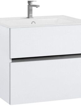 Home affaire Waschtisch Wisla, Waschplatz, Badezimmerschrank (Set, 2-St., Waschtisch mit Waschbecken), Badmöbel für Wandmontage mit Klappe, Schublade und Keramik Waschbecken