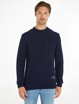 Tommy Hilfiger Strickpullover SLUB YARN C NK mit Logostickerei am Ärmel