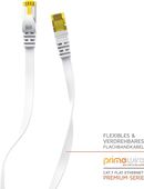 Netzwerk Patch Ethernet Flachleitung CAT 7, 5m lang, LAN, RJ45 Stecker, 600Mhz, 10Gbit/s, U FTP, PIMF Schirmung, Knickschutz, weiß in 90763