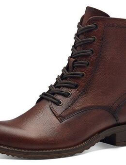 Tamaris Schnürstiefelette, Blockabsatz, Schnürboots, Busisnessschuh im glänzenden Metallic-Look