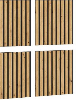 INOSIGN Wandpaneel Silencio, 4er Set, quadratisch je 40 x 40 cm, inkl. 4 Abschlussleisten, BxL: 40x40 cm, (4-tlg) Akustikpaneel, Paneel, Lamellenwand