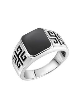 Vivance Fingerring 925/- Sterling Silber rhodiniert schwarzer Achat