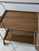 w12) Modell "A" - klappbarer Teewagen auf Rollen - Servierwagen Rollwagen Beistelltisch Klapptisch - Eiche dunkel in 31303