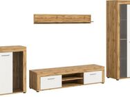 INOSIGN Wohnwand Aosta, 4-tlg., best. aus: Vitrine, Lowboard, Wandboard & Vitrine hoch, (4-St), Wohnwand, Kombination, Anbauwand, Möbel Set, Schrankwand, Möbel Kombi
