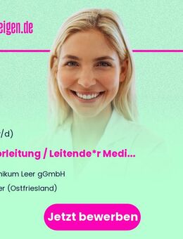 Laborleitung / Leitende*r Medizinisch-technische*r Laboratoriumsassistent*in (m/w/d) - Leer (Ostfriesland)