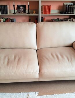 Elegantes Ledersofa, cremeweiß, 2-Sitzer - Bornheim (Nordrhein-Westfalen)