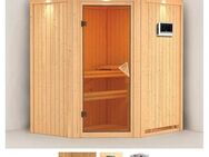 Karibu Sauna Tomke, BxTxH: 184 x 165 x 202 cm, 68 mm, (Set) 3,6-kW-Bio-Plug & Play Ofen mit externer Steuerung