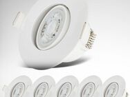 B.K.Licht LED Einbauleuchte 6er Set Bad Einbaustrahler, IP65, Schwenkbare Deckenspots, LED fest integriert, Warmweiß, 3.000K, 480Lm, 4,9W, Kunststoff, 9 x 4,2 cm
