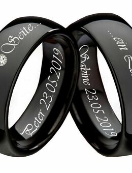 Ringe aus Wolfram W109 mit Gravur - Aholming