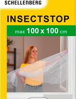 SCHELLENBERG Fliegengitter-Gewebe für Fenster ohne bohren, (Set, 1-St), Insektenschutz inkl. Befestigungsband, 100 x 100 cm, weiß, anthrazit