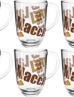 LEONARDO Latte-Macchiato-Tasse NAPOLI, Glas, Latte Macchiato-Tasse, 380 ml, 3-farbig, 6-teilig