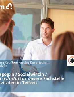 Sozialpädagog:in / Sozialwirt:in / Erzieher:in (w/m/d) für unsere Fachstelle Ferienaktivitäten in Teilzeit - Kaufbeuren