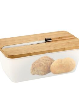 KESPER® Brotkasten Brotbox, Bambus, Melamin, (Set, 3-tlg), inkl. integriertem Brotmesser