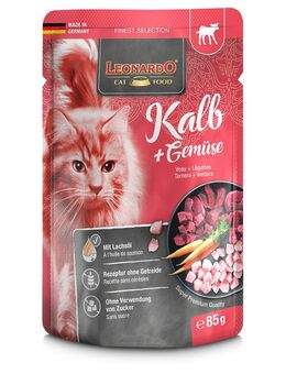 Sparpaket Leonardo Finest Selection Katzenfutter Pouch 32 x 85 g - Kalb & Gemüse