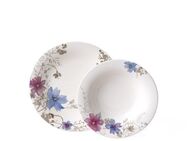 Villeroy & Boch Tafelservice Mariefleur Gris Basic (12-tlg), 6 Personen, Fine China-Porzellan, Made in Germany, Fine China Porzellan