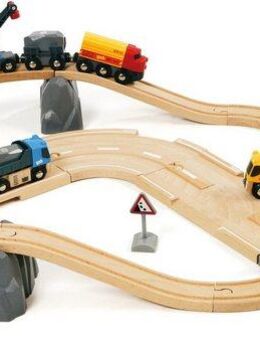 BRIO® Spielzeug-Eisenbahn BRIO® WORLD, Straßen & Schienen Steinverlade Set, (Set), FSC® - schützt Wald - weltweit