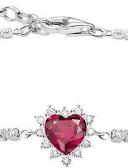 THOMAS SABO Armband Romance Herz-Armband, mit Rubin (synth), Zirkonia (synth)