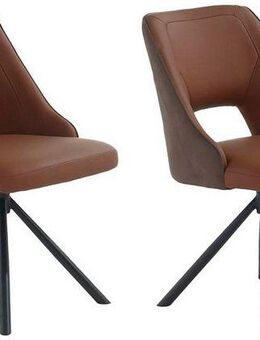 Jockenhöfer Gruppe Drehstuhl Milo (Set, 2 St) (Set, 2 St), Echtleder, inklusive Drehfunktion (360), Materialmix