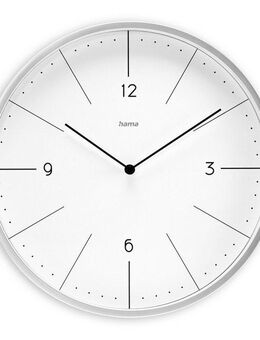 Hama Wanduhr Uhr "Sardinien", ohne Ticken, Ø 30 cm, Grau (geräuscharm)
