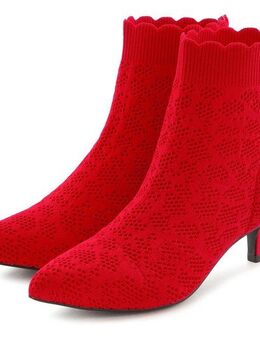 LASCANA Sock Boot, Ankleboots High Heel Stiefelette, Stiefel, kleiner Absatz & elastischer Spitze