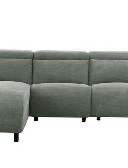 Home affaire Ecksofa SKAANE in Cord, L-Form, 274 cm, manuelle u. elektrische Funktion, rundes Design, Kopfteilverstellung, Federkernpolsterung