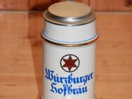 Würzburger Hofbräu Bierkrug 0.5 L mit Zinn Deckel Steinzeug Steingut Keramik neuwertig rastal - Borken