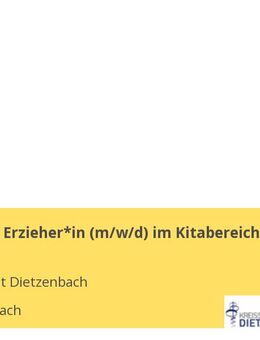 Ausbildung Erzieher*in (m/w/d) im Kitabereich - Dietzenbach