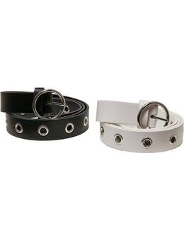 URBAN CLASSICS Hüftgürtel Urban Classics Unisex Synthetic Leather Eyelet Belt 2-Pack