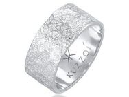 Kuzzoi Silberring Herren Bandring Organic Struktur 925 Silber