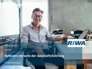 Referent (m/w/d) der Geschäftsführung - Memmingen