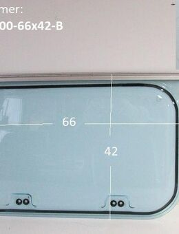 Wohnwagenfenster Kistenpfennig 500 D593 ca 66 x 42 BADFENSTER (Lagerware -> Neue Ware mit Lagerspuren) Fendt / Tabbert weiß/blau - Schotten Zentrum