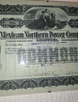 Historische Aktie „Mexican Nothern Power Company“ von 1911, unentwertet - Elsdorf (Nordrhein-Westfalen)