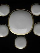 Alka Porzellan Alboth&Kaiser Konfektsatz 6 tlg. cremefarben Goldrand Anbietset Vintage 9,- in 24944