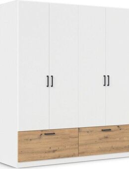 rauch Drehtürenschrank Kleiderschrank Schrank Garderobe Wäscheschrank BARI mit Schubkästen und modernem Griff in Graumetallic MADE IN GERMANY