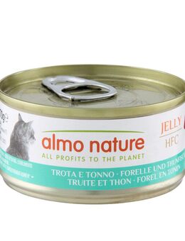 5 + 1 gratis! 6 x 70 g Almo Nature HFC - Forelle & Thunfisch in Gelee