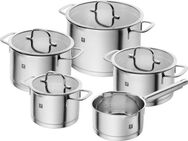 Zwilling Topf-Set TrueFlow, Edelstahl (Set, 5-tlg), 18/10 Edelstahl, integrierte Siebfunktion, Induktion, 5-tlg.